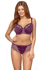 Бюстгальтер с полусшивными чашками с изысканным кружевом (Размер: 80D) (Цвет: бежевый)