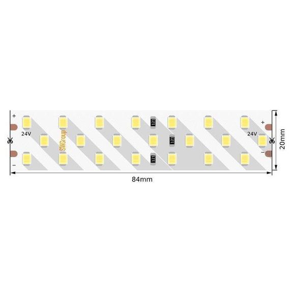 Светодиодная лента SWG 24W/m 252LED/m 2835SMD нейтральный белый 5M 005077