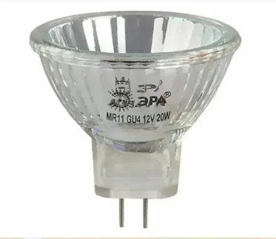 Галогенная лампочка, 4 штуки, GU4 20 Вт,12В, 3000K теплый белый свет, софит