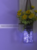 Декор для дома и интерьера букет цветов в вазе с подсветкой