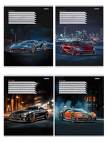 Тетрадь А5 12л. косая линия "Разные автомобили-3" мелов.облистер 4 дизайна (Проф-Пресс)