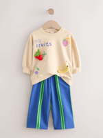 Толстовка и брюки в комплекте для девочки Next E51-356, Бежевый, Синий