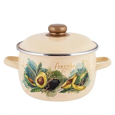 Кастрюля эмалированная 5,5л «Avocado» Appetite сферическая 1MC221P