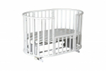 Кровать детская «Северянка» (3) 6 в 1 маятник универсальный/колесо (белый)