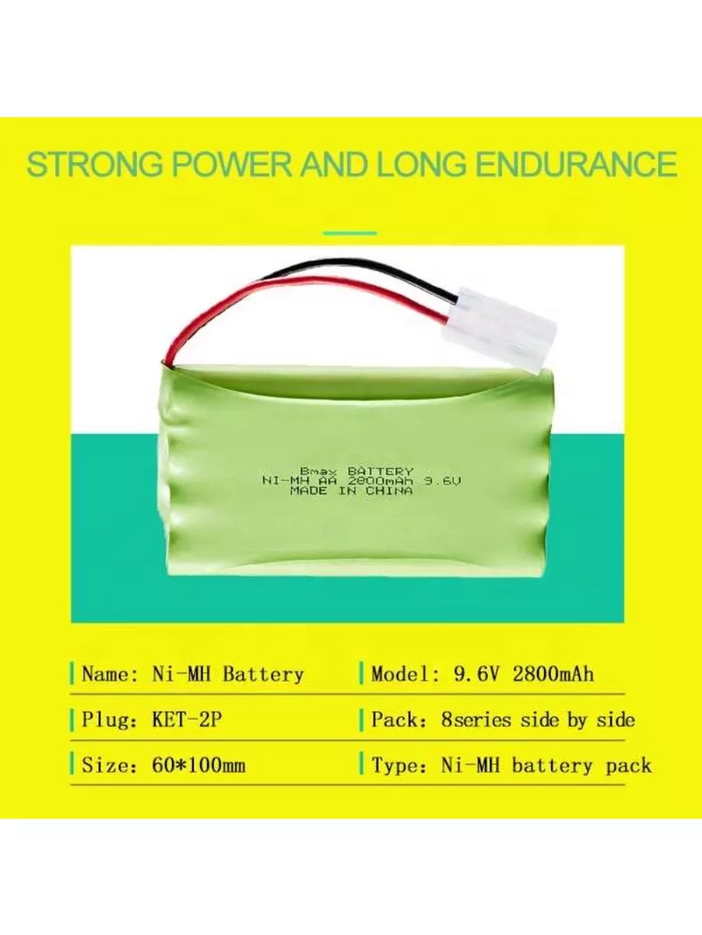 Аккумулятор Ni-Mh 9.6v 2800mah 2шт