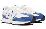 New Balance NB 327 fashion retro anti-fur synthetic leather shock absorption, non-slip, wear-resistant, lightweight low-cut casual running shoes for men and women with the same style of white and blue