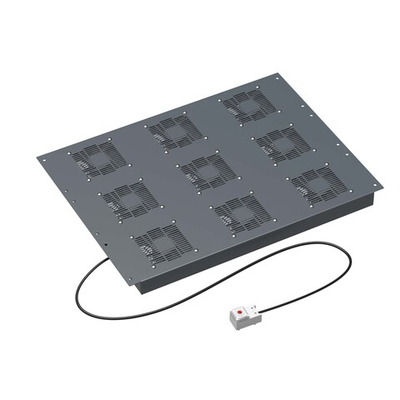 Потолочный модуль 9 вентиляторов с термостатом для крыши напольных 19" IT-корпусов ДКС серии CQE шириной 800мм, RAL7011