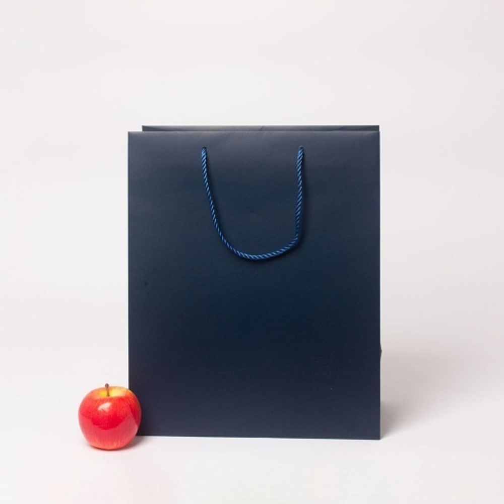 Пакет 33x40x16, тёмно-синий, витой шнур, картон VIP