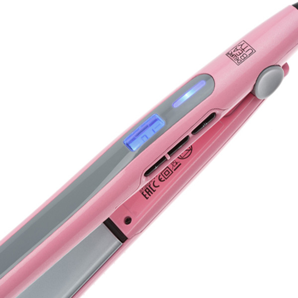 Щипцы для выпрямления волос 25x110мм с терморегулятором Dewal Beauty Dark Charm HI2070-Pink