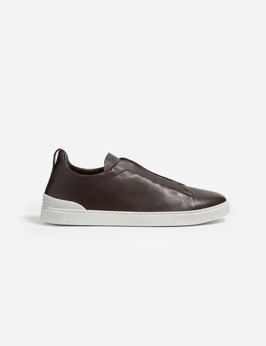 Zegna Stitch Secondskin Sneakers Dark Brown