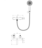 Смеситель для ванны с душем WONZON & WOGHAND STICK, Темный графит (WW-88639017-BGM)
