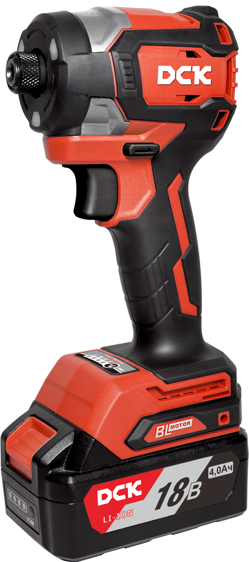 Дрель-шуруповерт аккум DCK KDPL208 2*4А/ч, HEX-impact, 208нм, 3 скорости, подсветка