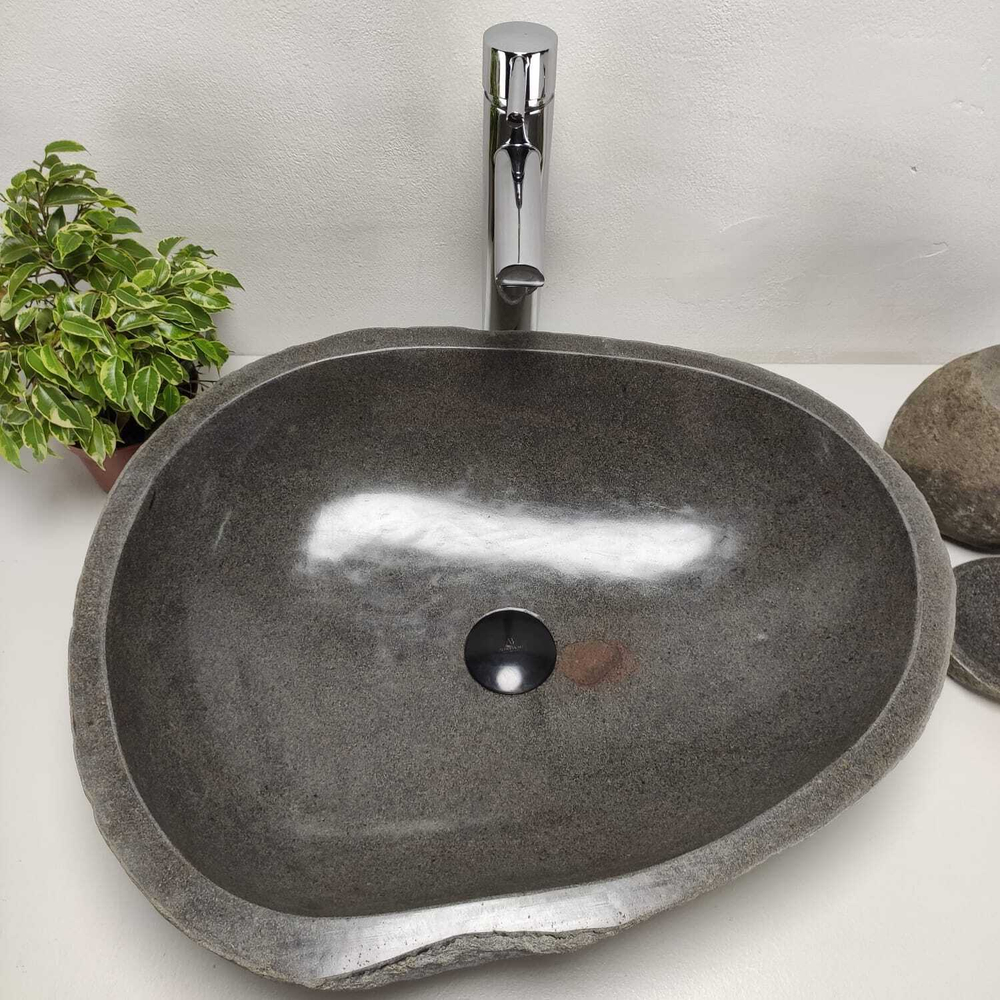 Каменная раковина из речного камня RS-6890 (55*46*15)