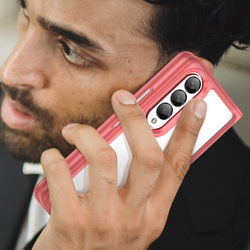 Двухкомпонентный защитный чехол с красными рамками для Samsung Galaxy Z Fold3, мягкий отклик кнопок