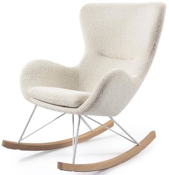 Кресло-качалка Vania из белой ткани букле Испания