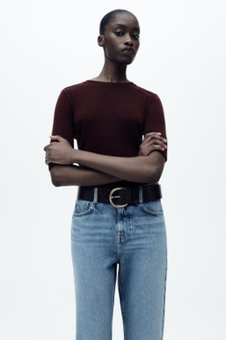 ZARA ДЖИНСЫ Z1975 STRAIGHT LEG HIGH WAIST, ВЫЦВЕТШИЙ СИНИЙ