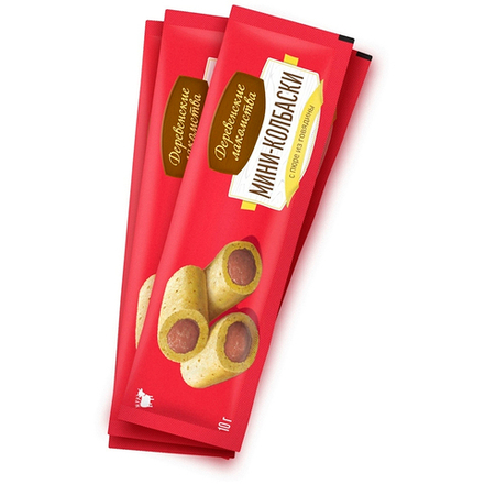 Деревенские лакомства д/кошек Мини-колбаски с пюре из Говядины, 1шт