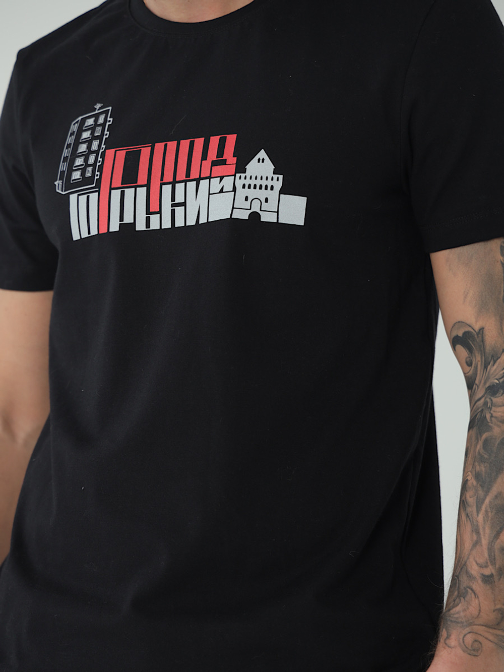 Футболка здания кремль Город Горький черная