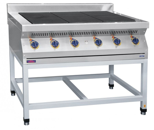 Плита электрическая Abat ЭПК-67П, 6 конфорок (300х300 мм), на открытой крашеной подставке