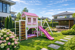 Детский домик с качелями "Прованс - спорт плюс"