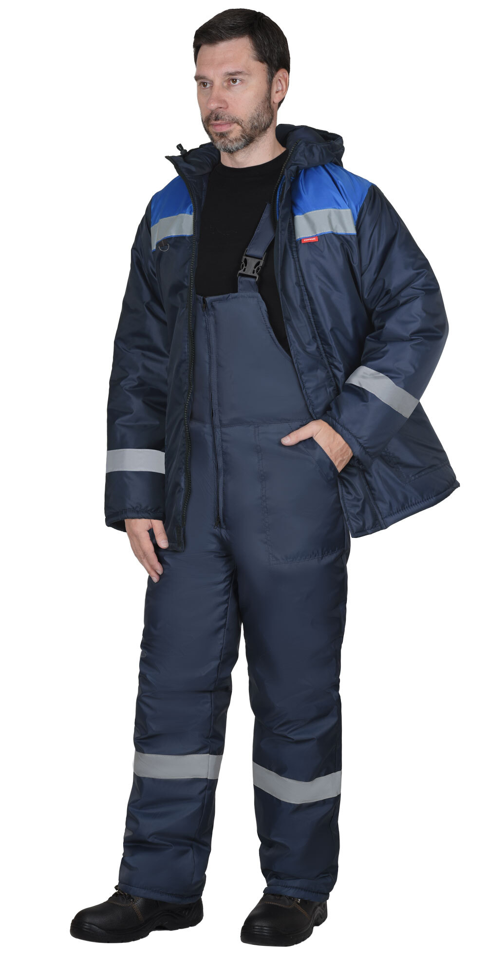 Костюм СИРИУС-РОСТ-НОРД-2 зимний, куртка, полукомбинезон, темно-синий с васильковым и СОП
