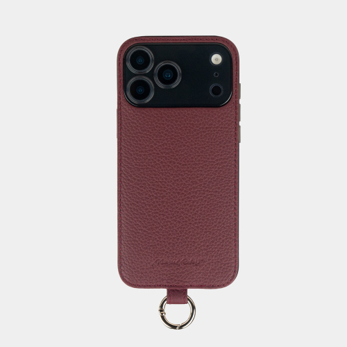 Чехол на ремешке для iPhone 17 Pro Max - кожа теленка, бордовый