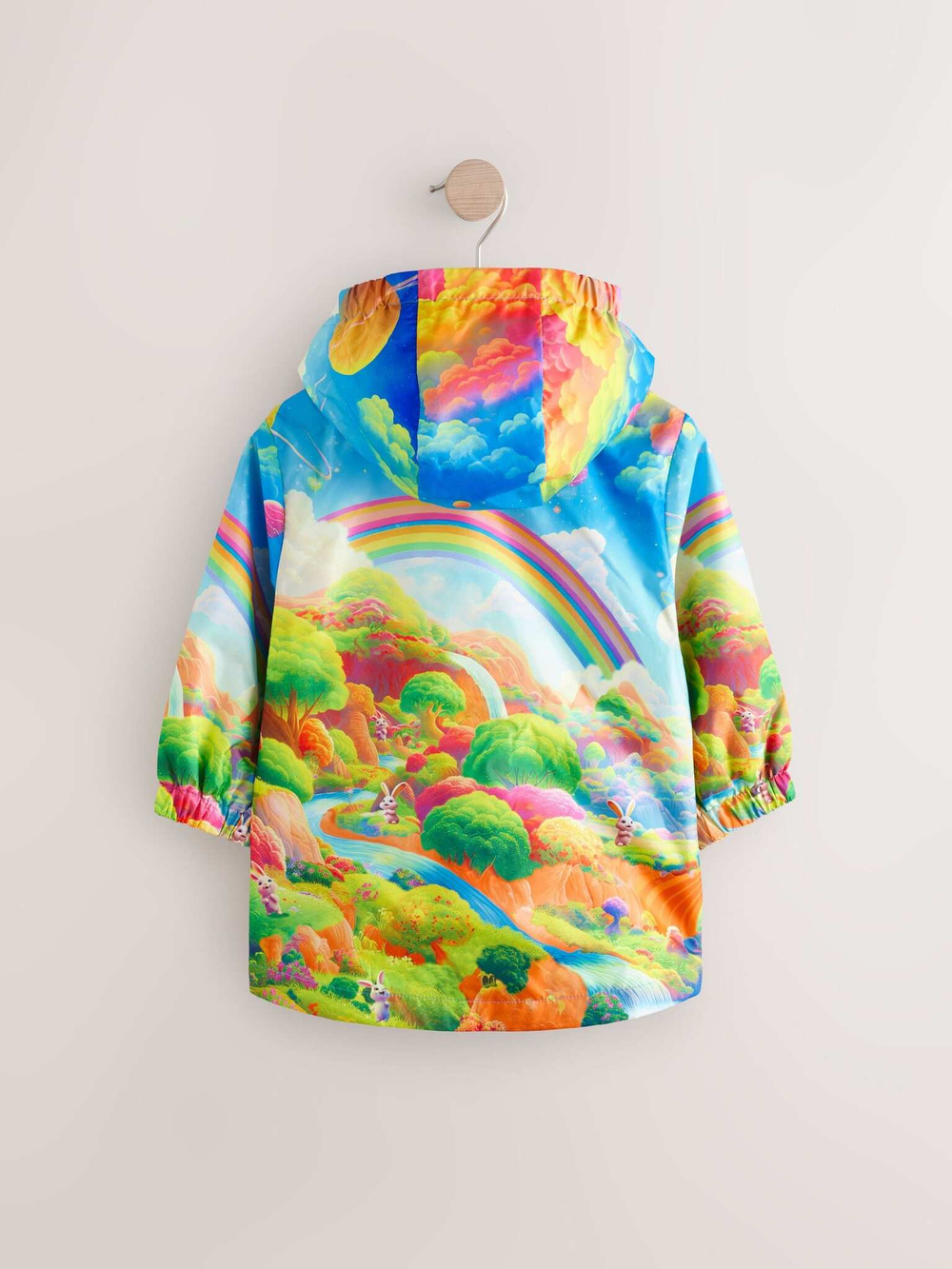 Дождевик с хлопковой подкладкой для девочки Next E25-123, Голубой, Зеленый