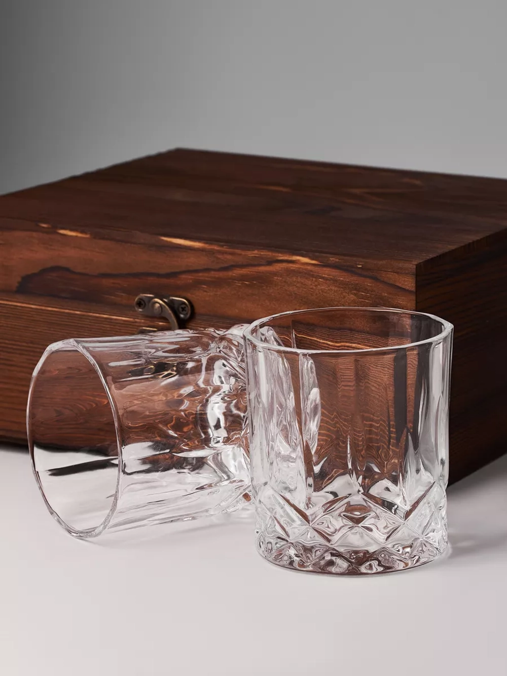 Подарочный Набор Бокалов для Виски, С Камнями, 2 Бокала, Шкатулка, Щипцы, Камни, Бархатный Мешочек