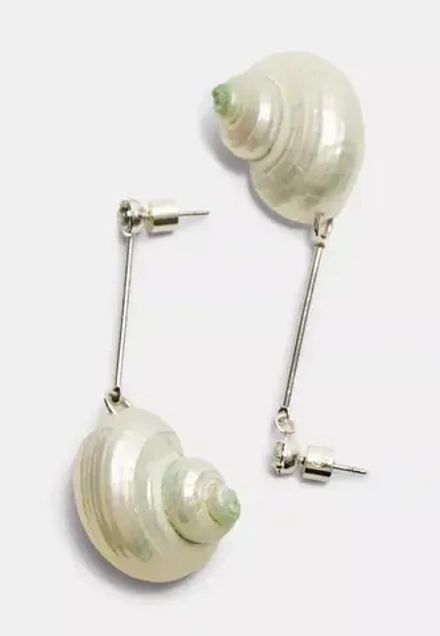 STRADIVARIUS Серьги в виде ракушек, серый