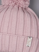 Шапка для девочки осенняя вязаная на завязках