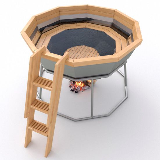 Банный чан до 10 человек на подставке с печью