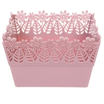 Сухарница пластиковая «SEGRETO» 17,5*17,5*11см пыльная роза