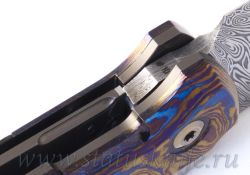 Нож CKF/Philippe Jourget FIF20 TimDam (Damasteel, Timascus, shred CF)фотография - 7