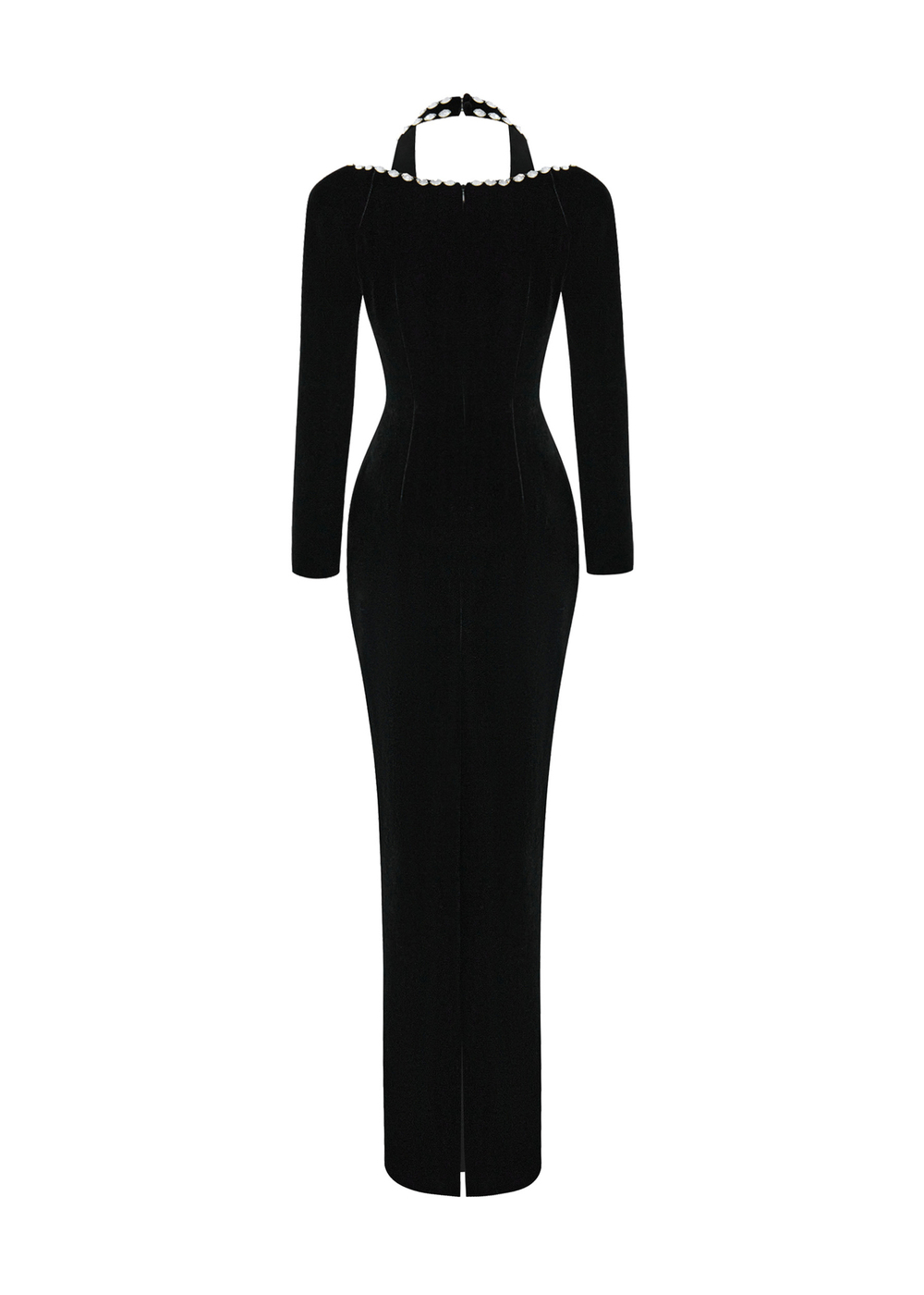 Платье макси из бархата с кристаллами