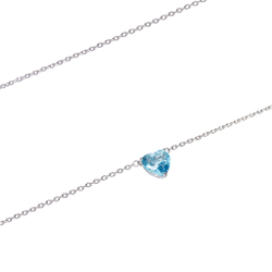 Подвеска- голубое сердце, серебро