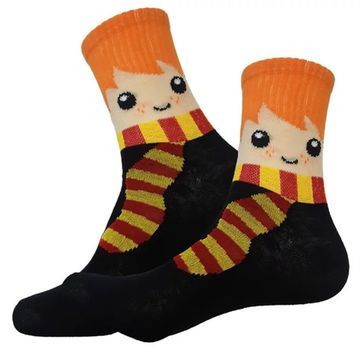 Носки Гарри  Поттер "Рон Уизли", р-р 36-40  (черный-рыжий)