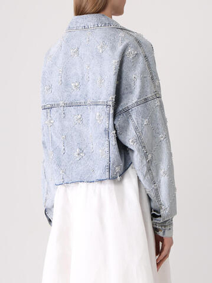 Diamante denim jacket topshop discount