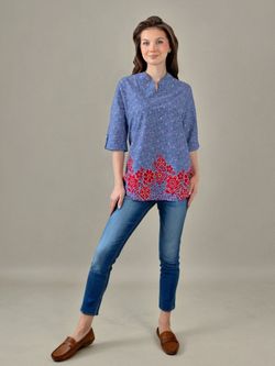 C-351 Туника из хлопка рукав 3/4