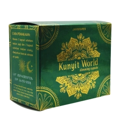 Коробка с банками капсул для похудения Kunyit World 120 штук