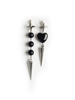 Серьги "Spike and stone" с черным агатом