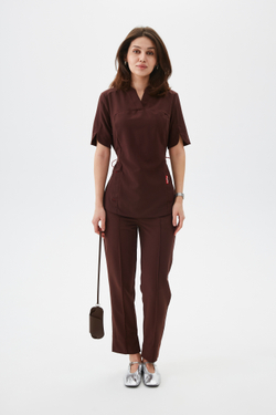 Топ медицинский женский Ньюлук, шоколад