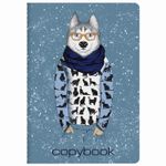 Тетрадь 40 л. в клетку обложка SoftTouch, бежевая бумага 70 г/м2, сшивка, А5 (147х210 мм), ВОЛК В ОЧКАХ, BRAUBERG, 403767