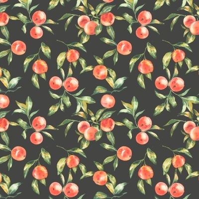 апельсины или мандарины с зелёными  листьями