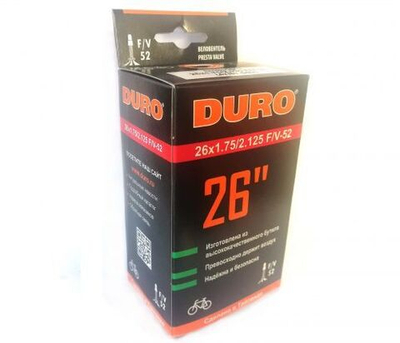 Камера 26x1,75/2,125 бутил, Presta F/V-52 мм, DURO (DHB01017)