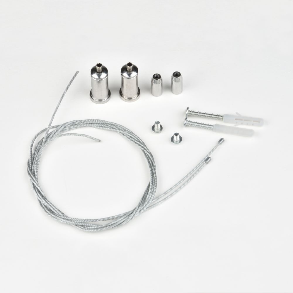 UFL-H02 SILVER 100 POLYBAG Комплект крепления для подвесного монтажа накладных светильников. Два тросика с креплениями длиной 1м. ТМ Uniel.