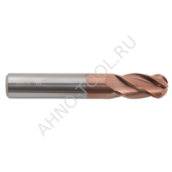 Фреза твердосплавная сферическая  4мм (L=50, l=8, хв=6) Z4 35° по стали, нерж., чугуну BRGM-4B-R2.0