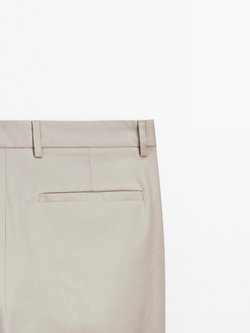 Massimo Dutti Брюки текстурированные Slim Fit, бежевый