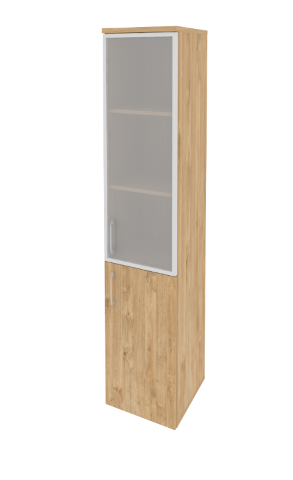 Шкаф-пенал с 2 полками и стеклом в раме Onix