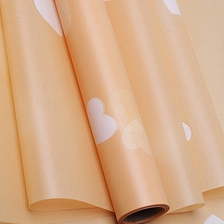 Пленка мат-я Сердца 58см*10м ЖЕЛТЫЙ