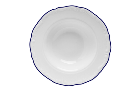 Тарелка для пасты 27 см, кант синий